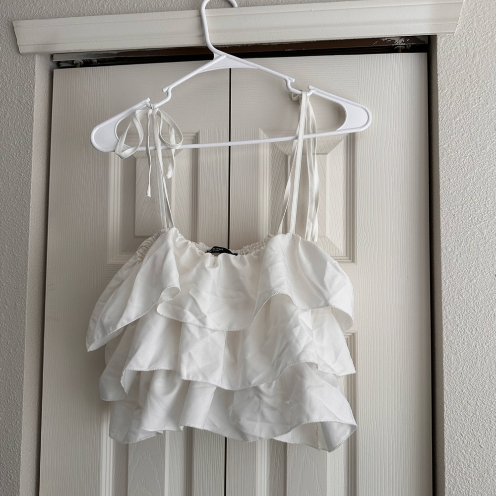 White Ruffle Top - Picture 2 of 2